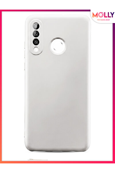 Molly حافظة سيليكون مخملية داخلية بيضاء اللون لهاتف هواوي بي 30 لايت
