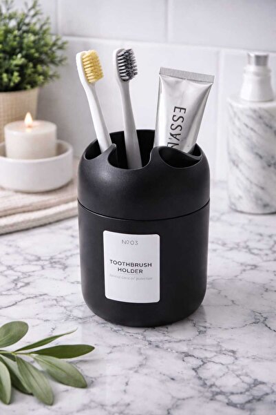 Paşabahçe 1 Adet Siyah Cam Diş Fırçalık