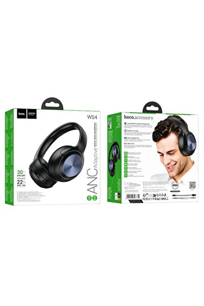 Hoco Casti Gaming Bluetooth Reducere Zgomot Activ W54 (Negru), Bluetooth 5.4, Autonomie 30h