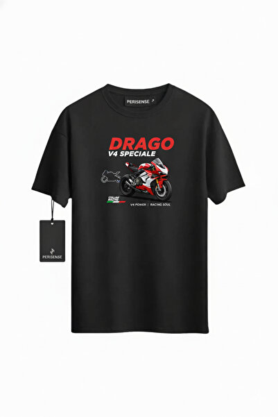 PERISENSE Unisex Drago V4 Printed Premium Combed Cotton Oversized T-Shirt