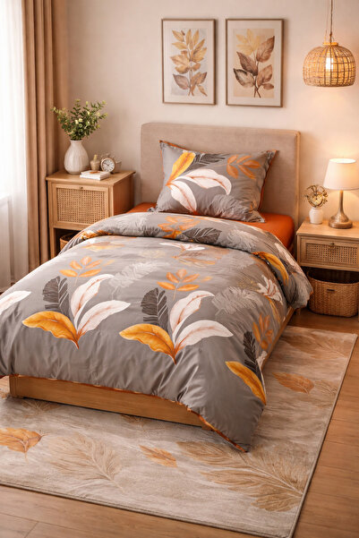 İsmail Gürel Tek Kişilik Lastikli Çarşaflı Nevresim Takımı | Pamuklu