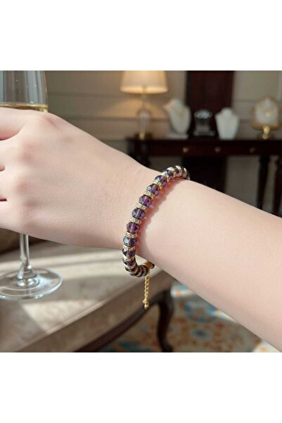 Ralp Moda Purple Beaded Stone Detailed Adjustable Women's Bracelet – Stylish ...