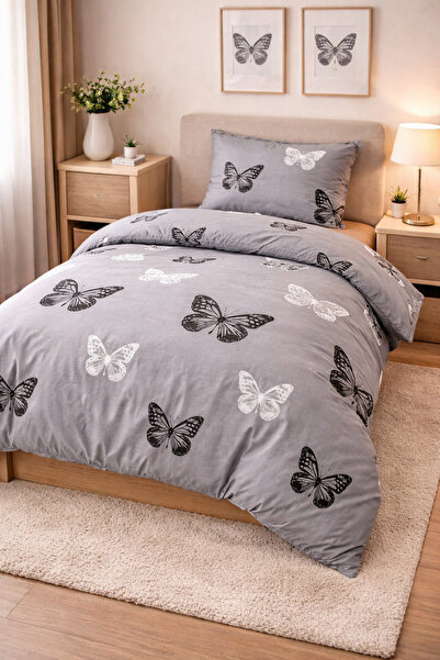 İsmail Gürel Tek Kişilik Lastikli Çarşaflı Nevresim Takımı | Pamuklu