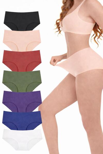 Adeniz 7'li Lazer Kesim Extra Yüksek Bel İz Yapmaz Extra Yumuşak Dikişsiz Top...