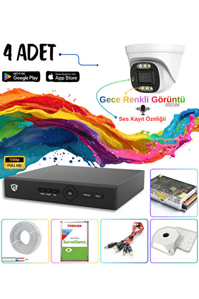 Genel Markalar 14'lü Full HD AHD Güvenlik Kamera Sistemi Cepten İzleme - Gece...