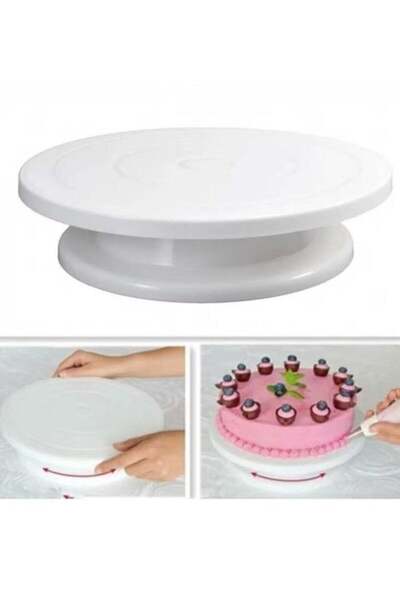 Kenda White Rotating Cake Plate