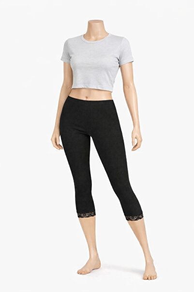 belpa Βαμβακερό κολάν με δαντέλα κάτω από το γόνατο, χτενισμένο βαμβακερό κολ...