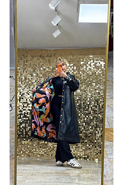 BELİS WEAR AYŞE AKAY RUGAN İÇİ DESEN DETAYLI PREMİUM TRENÇKOT