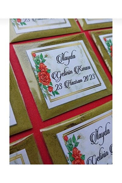 Sinem Gift 100 Adet Kına Paketli Hediyelik Dağıtmalık KINA Gecesi 6 ay Kınası...