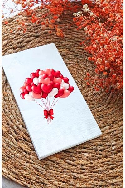 Bymarydesing Kalpli Balon Sunum Peçetesi | Doğum Günü, Davet Napkin 12li Dese...
