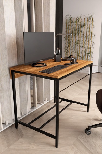 steel desing Metal Ayaklı Çalışma Masası, Modern Bilgisayar & Ofis Masası,90x...