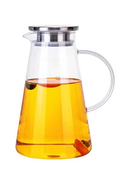 GENERIC4 Glass Jug with Lid and Heat Resistant Transparent/Silver
