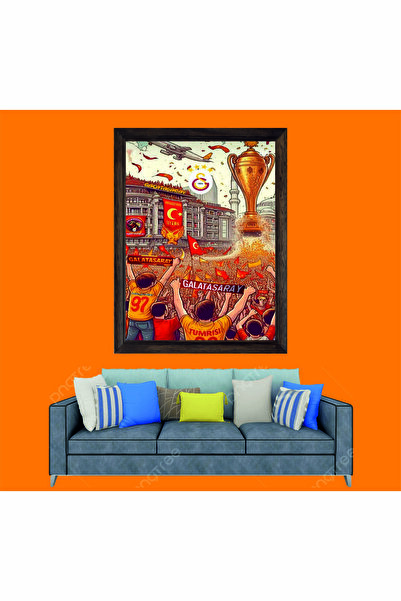 Lioncraft Galatasaray Spor Çerçeveli Duvar Tablosu, Cimbom Taraftar Tablosu 2...