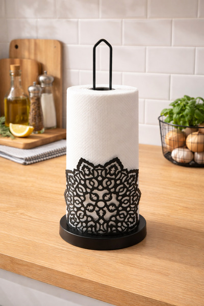 LUXAY HOME Decorative Towel Napkin Holder Black Kitchen Dowery Decoration