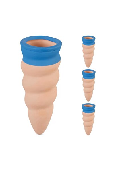 Relaxdays Set of 4 twisted clay cones for plant irrigation