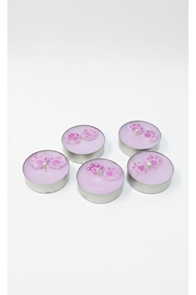 Y0&MA Pati Figürlü Çiçeksi Kokulu Tealight Mum – El Yapımı Dekoratif 5’li Set