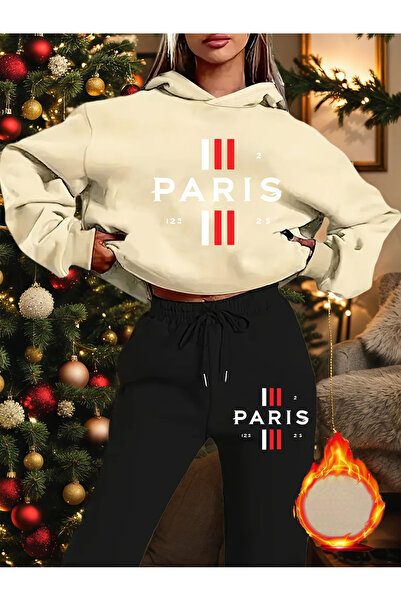 GHZAL Home Collection Unisex Paris Printed K Hooded Tracksuit Set -Oversized ...