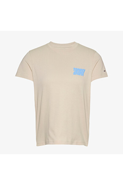 Tommy Hilfiger Tommy Jeans Regular Bubble Kadın Bej T-Shirt