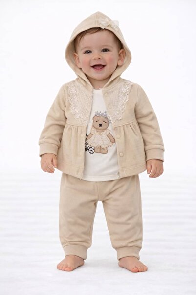 KapsülBebek Baby Girl 3-Piece Set - 100% Cotton