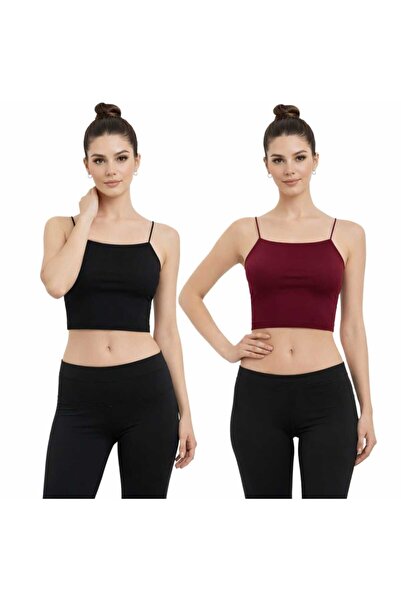 MODARENGİN 2 قطعة من الملابس الداخلية ذات الأشرطة الرفيعة (بويستر) - تصميم أن...