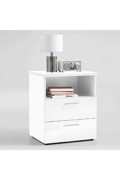 Generic Modern white nightstand with a touch of luxury