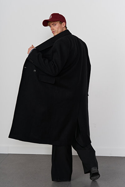 Beyyoglu Yün Karışımlı Oversize Kaşe Kaban