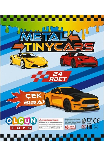 Zera Tınycars Çek Bırak Metal Oyuncak Arabalar 24’lü Set