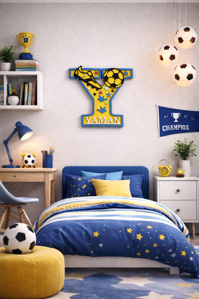 yucisaatleri Harf içinde isim yazılı çocuk odası kapı süsü no 37