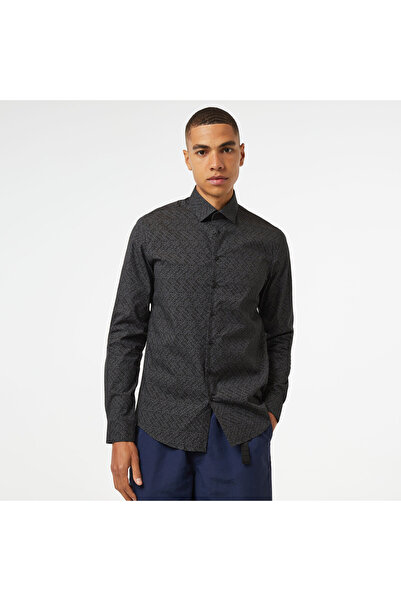 Calvin Klein Contrast & Prints Erkek Siyah Gömlek