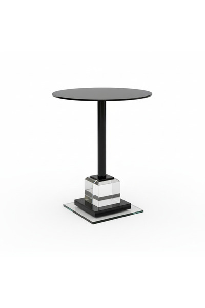 Generic Modern Black Acrylic Side Table - 33x57 cm
