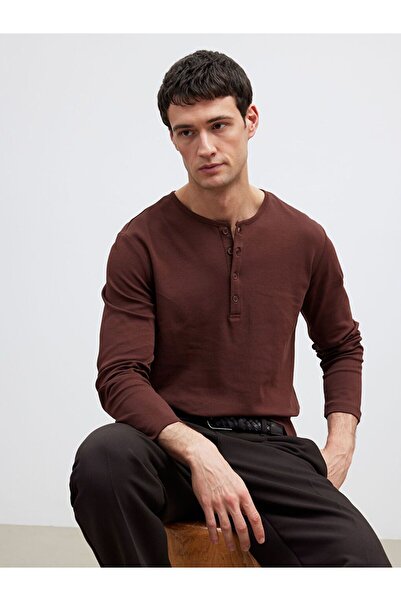 LC Waikiki Ανδρικό μπλουζάκι με μακρύ μανίκι LCW Vision Crew Neck