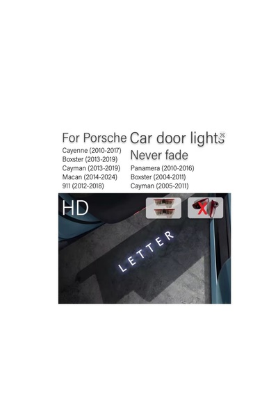 KARAHAN Porsche Kapı altı Lazer logo LED Aydınlatma Macan Cayenne Taycan 911 ...
