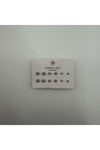 staınless steel Çoklu Boy Top Detaylı Küpe Seti
