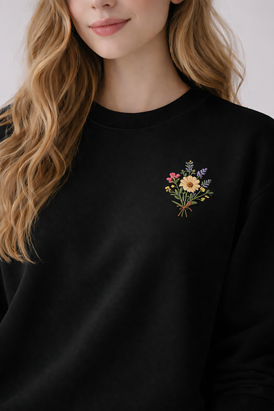 ArtYus Cicek Printed Unisex 3 Thread Sardonized Circular Neck Oversized Sweat...