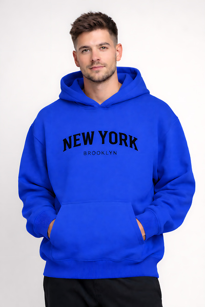 ArtYus New York Brooklyn Printed 3 Thread K Hooded Sweatshirt