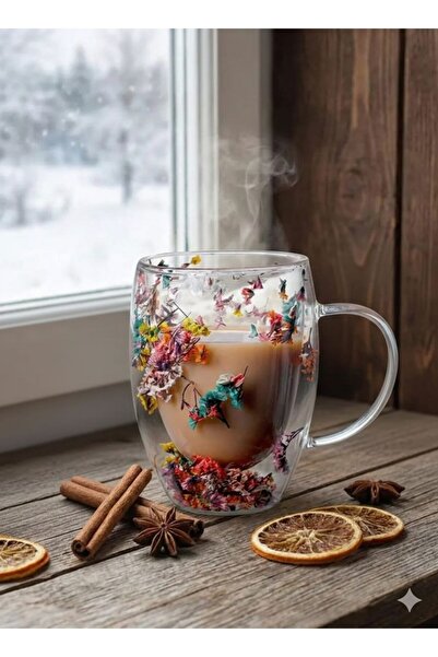 Sarego Kulplu Kahve Çay Latte Espresso Fincanı Çift Cidarlı Kupa Bardak Kurut...