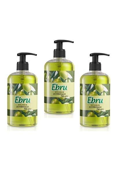 Ebru صابون سائل بزيت الزيتون 750 مل 3 قطع