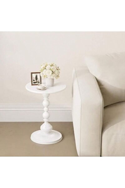 Mtanvxay طاولة جانبية معدنية عتيقة صغيرة الحجم، دائرية الشكل، بقطر 15.7 بوصة،...