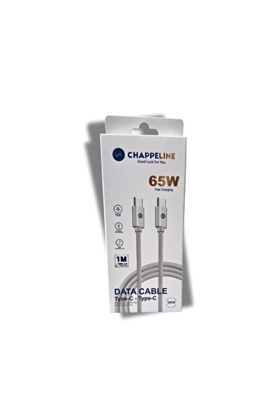 CHAPPELINE كابل بيانات من النوع C إلى النوع C، 65 واط، شحن سريع، متر واحد، أبيض