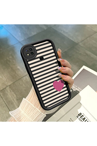 ucuc جراب مرن ممتص للصدمات وواقي للعدسة بنمط قلب من السيليكون الأسود متوافق م...