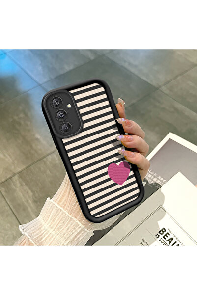 ucuc جراب مرن ممتص للصدمات وواقي للعدسة بنمط قلب من السيليكون الأسود متوافق م...