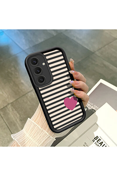 ucuc جراب مرن ممتص للصدمات وواقي للعدسة بنمط قلب من السيليكون الأسود متوافق م...