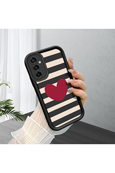 ucuc جراب مرن ممتص للصدمات وواقي للعدسة بنمط قلب من السيليكون الأسود متوافق م...