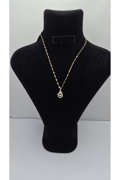 ahsenaksesuar2025 Stainless Steel Gold Color Dolphin Themed Zircon Stone Neck...