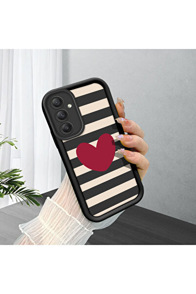 ucuc جراب مرن ممتص للصدمات وواقي للعدسة بنمط قلب من السيليكون الأسود متوافق م...