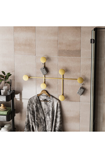 MOİRA Altın Gold,Dekoratif Metal Duvar Askısı Modern Tasarım Antre Banyo Hol ...