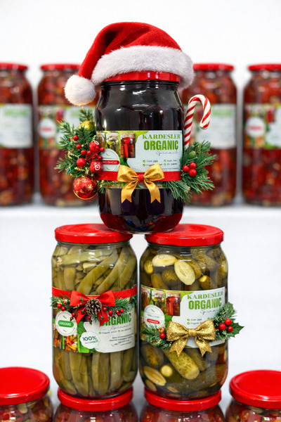 Kardeşler organik Fasülye Pancar Kornişon Turşusu 3lü paket 4100gr.