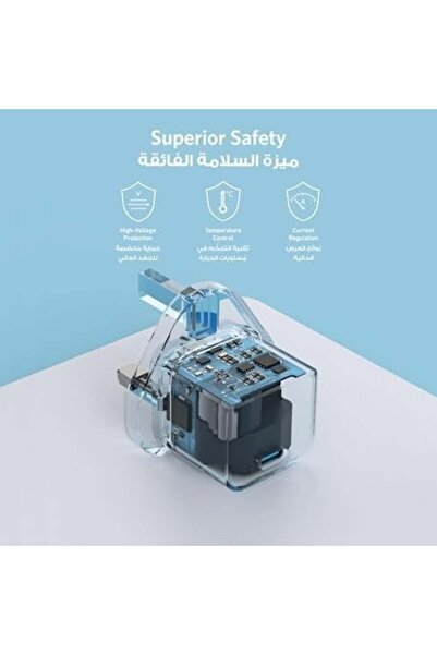Anker شاحن منزلي مزود بمدخل PD بقوة 20 واط، أسود اللون
