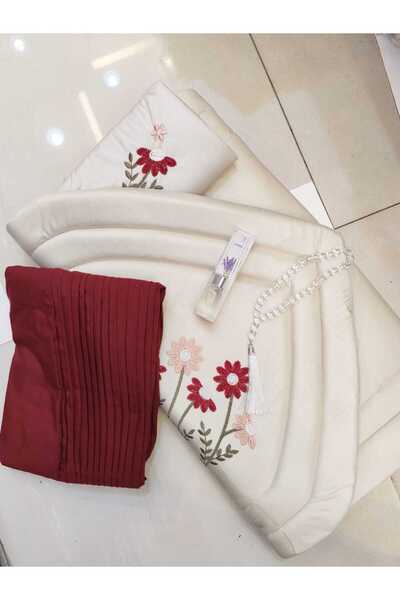 Arum Carpets طقم صلاة مميز يتكون من (سجادة صلاة مبطنة ومطرزة بشكل اللافندر +ث...