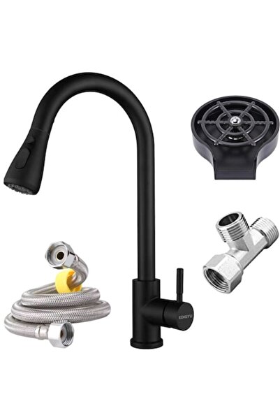 EDIGYU Baterie de bucătărie ®, cu remorcare verticală, 3 tipuri de jet, rotaț...